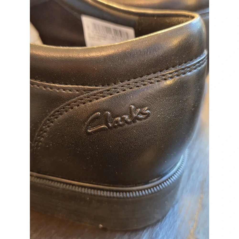 Clarks Men's Steadwell Lace-Up Oxford Shoes Black Leather Size 8.5M NEW! $115